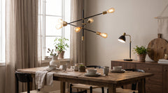Black/gold lighting fixtures