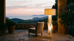 Designer floor-standing outdoor lights