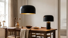 Black wooden light fixtures