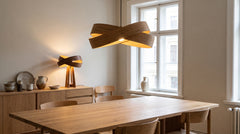 Designer wooden light fixtures