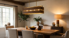 Metal and wood light fixtures