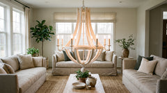 White and Wood Chandelier