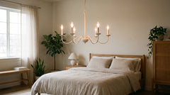 White bedroom chandelier