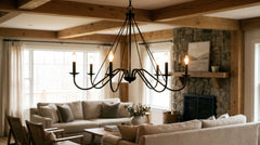 Black Chandelier: Modern, Designer, Gold & Wood