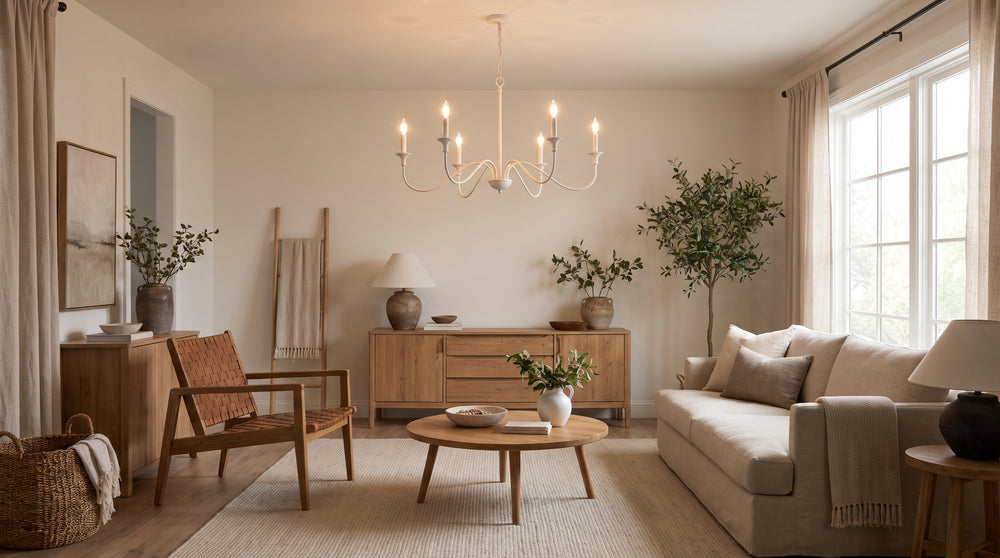 White living room chandelier