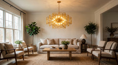 Gold living room chandelier