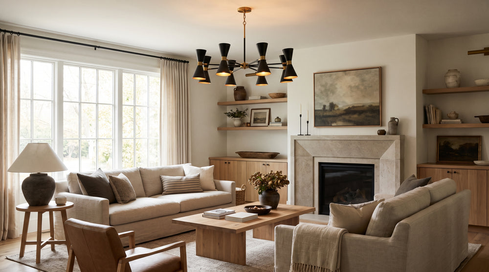 Gold/black chandeliers