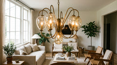 Chandeliers in brown/blue colors