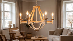 Scandinavian white wooden chandeliers