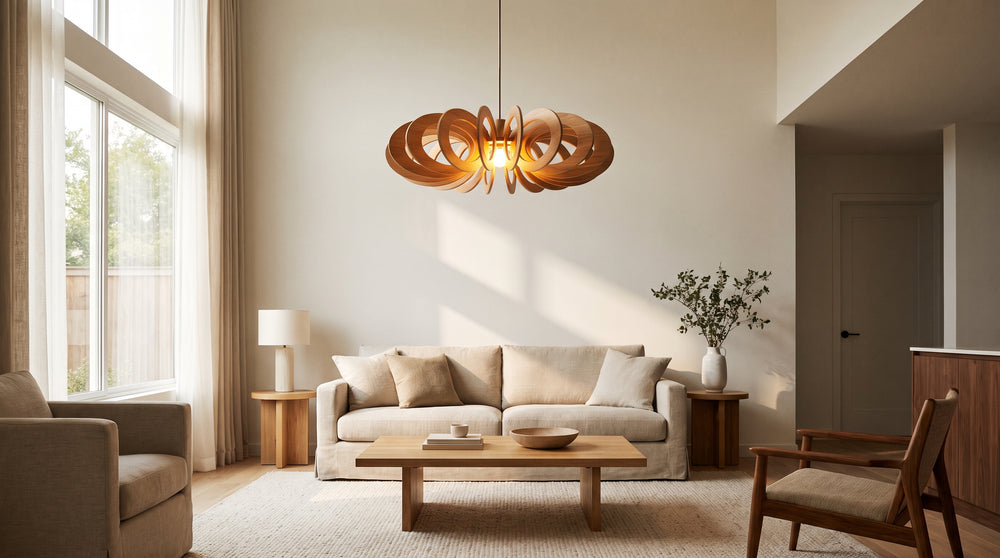 Modern wooden chandeliers