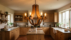 Wooden kitchen chandeliers