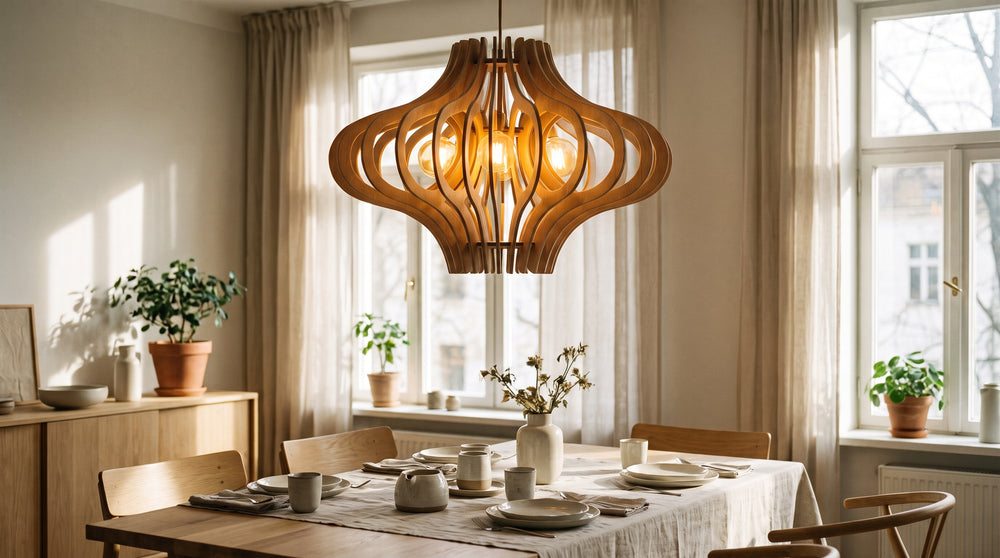 Wooden chandeliers for dining room