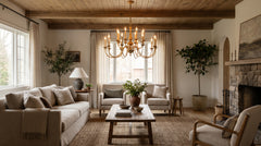 Gold-colored brass chandeliers