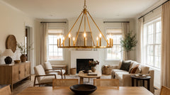 Gold-colored metal chandeliers