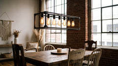 Industrial style chandeliers for dining room