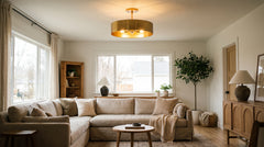 Gold-colored metal ceiling lights