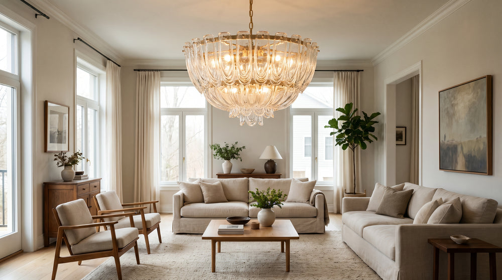 Amber-colored glass ceiling lights