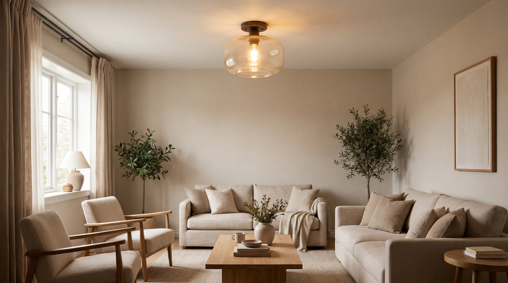 Smoked glass ceiling lights