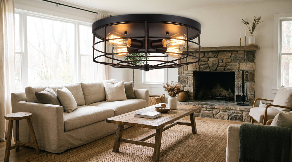 Industrial-style LED ceiling lights