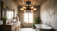Industrial style bathroom ceiling lights