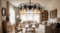Industrial-style ceiling lights for living room