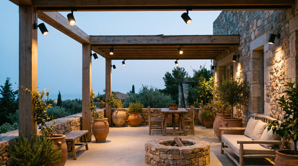 Motion-sensor outdoor spotlights