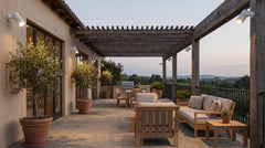 White outdoor spotlights