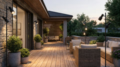 Black outdoor spotlights