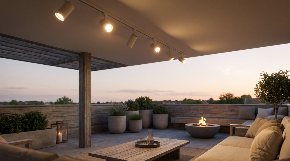 Watertight recessed outdoor spotlights
