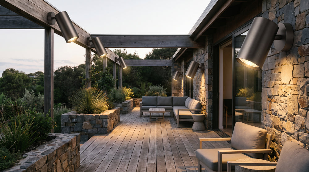 Designer LED outdoor spotlights