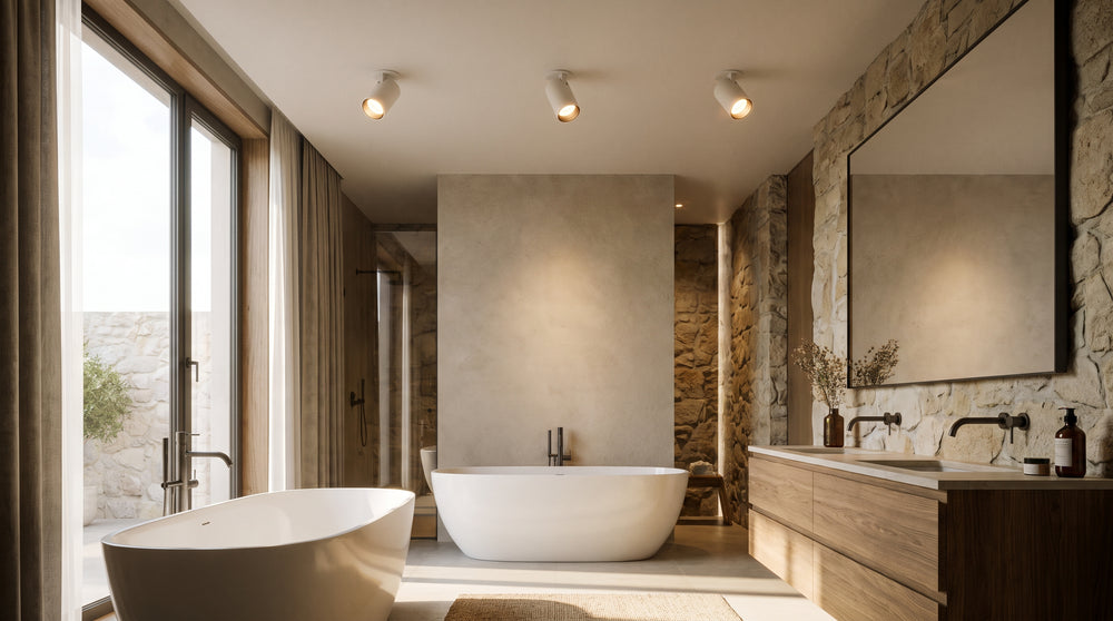 Recessed LED bathroom spotlights