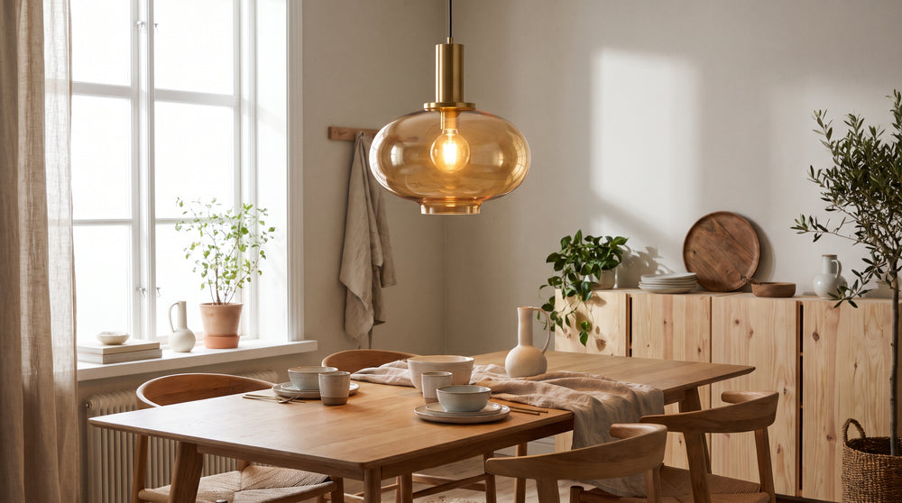 Blue pendant light