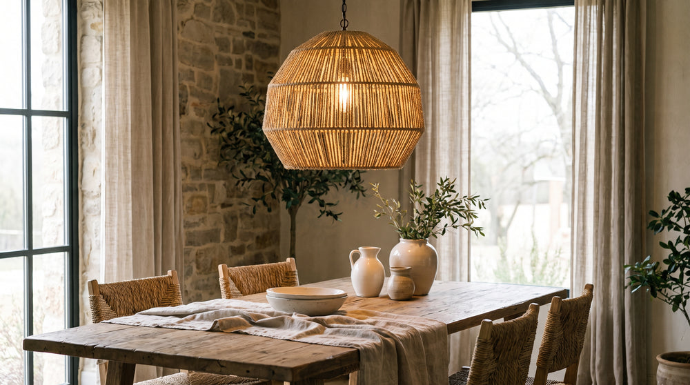 Rope pendant light