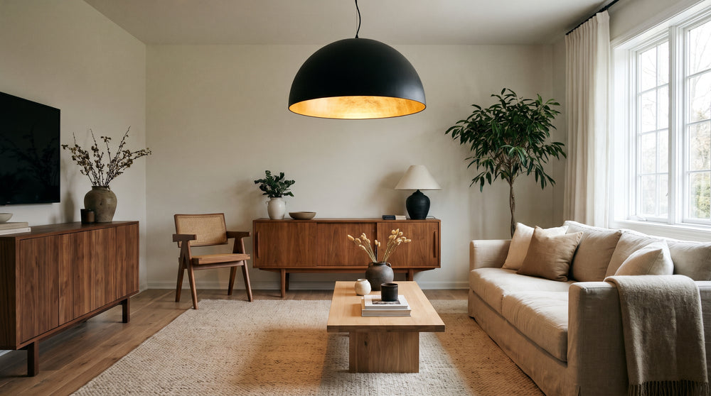 Black living room pendant light
