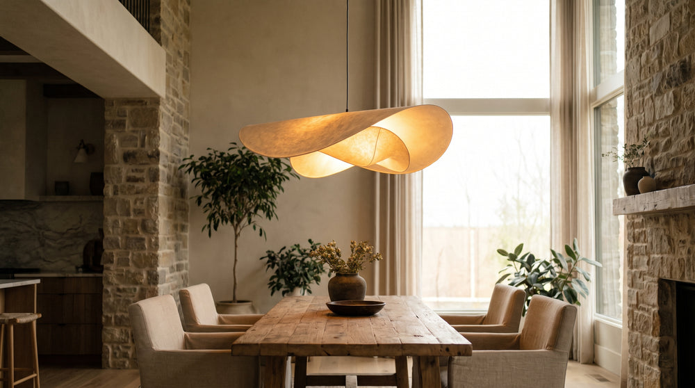 Woven pendant light