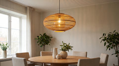 Amber-colored pendant lights