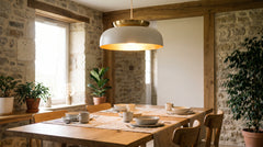 White/gold pendant lights