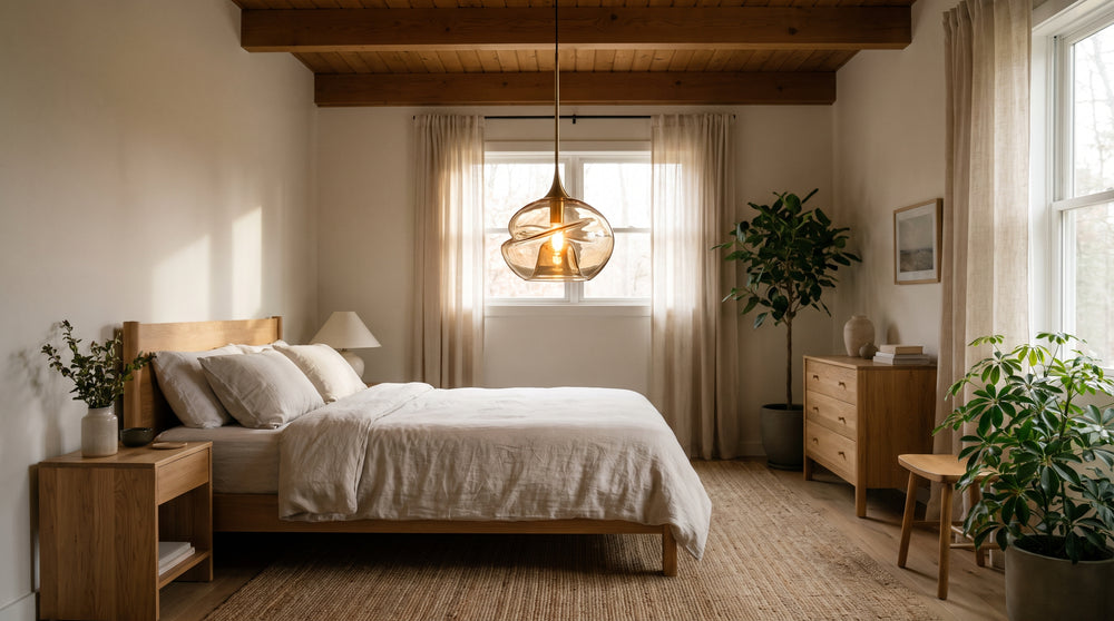 Blue pendant lights for bedroom