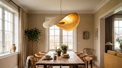 Cream-colored pendant lights