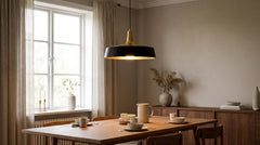 Gold/black pendant lights