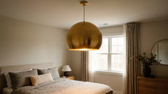 Gold-colored pendant lights for bedroom