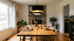 Black wooden pendant lights