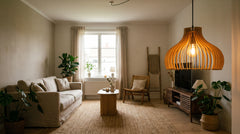 Wooden pendant lights for living room