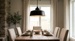 Black metal pendant lights