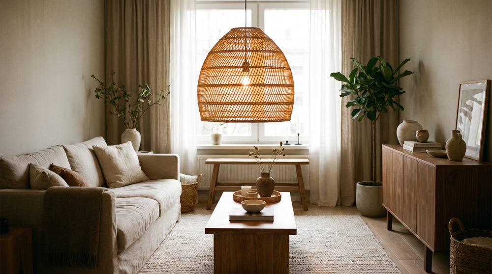 Rattan pendant lights for living room