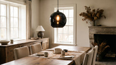 Smoked/black glass pendant lights