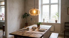 Green glass pendant lights
