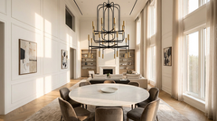 Black Chandelier: Modern, Designer, Gold & Wood