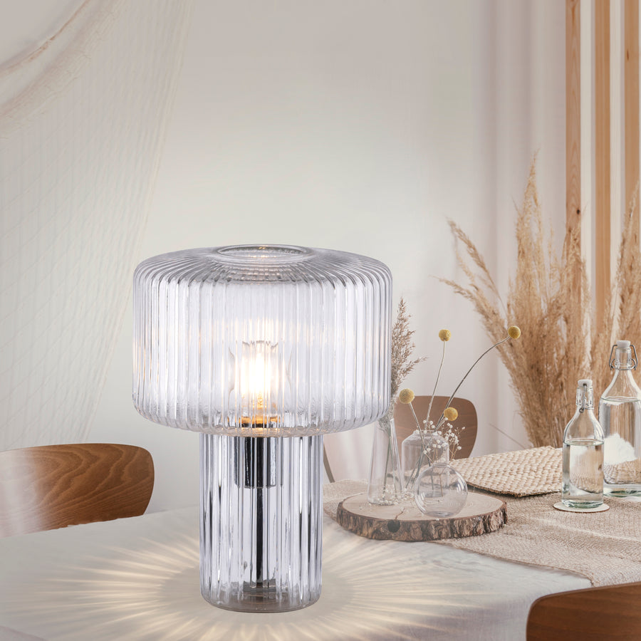 Lampe à poser Fungus transparente, verre