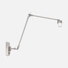 Brushed steel adjustable wall light, pivoting reading arm | Orély